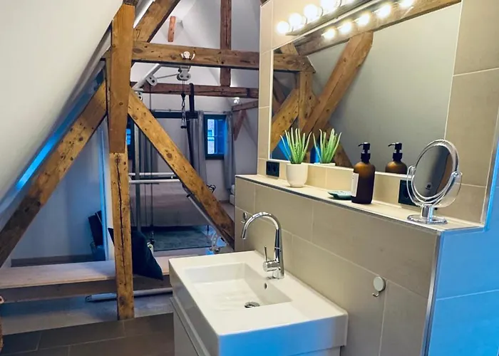 Fachwerk Maisonette Mit Stadtblick Apartman *